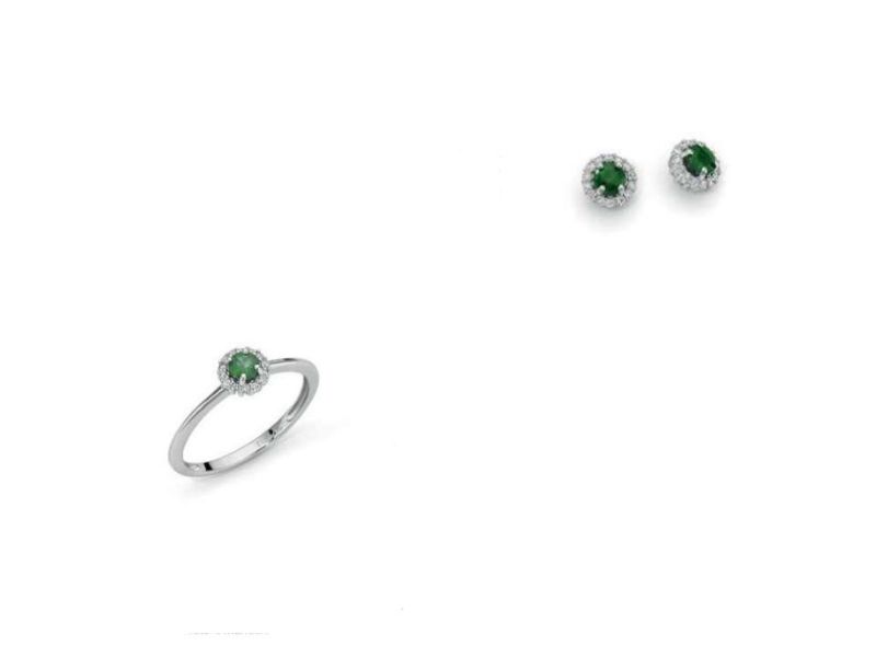 anello e orecchini con smeraldi Donnaoro