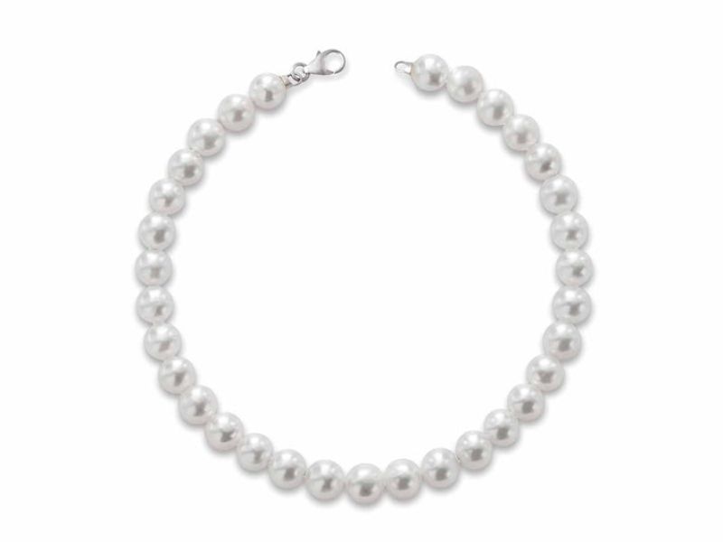 bracciale di perle bianche naturali