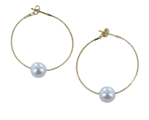 orecchini cerchio con perle Coscia